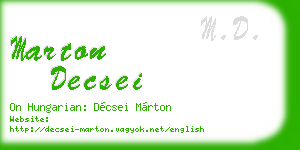 marton decsei business card