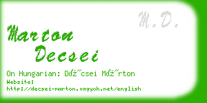 marton decsei business card